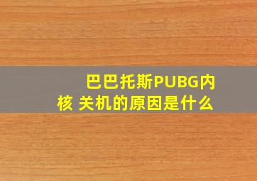 巴巴托斯PUBG内核 关机的原因是什么